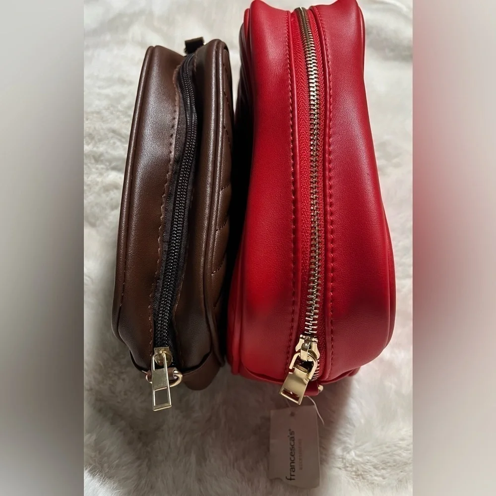 Francesca’s set of 2 faux leather quilted bags